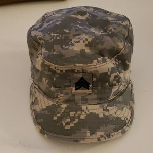 Army ACU  Patrol Cap -  sewn on SGT insignia 7 1/4